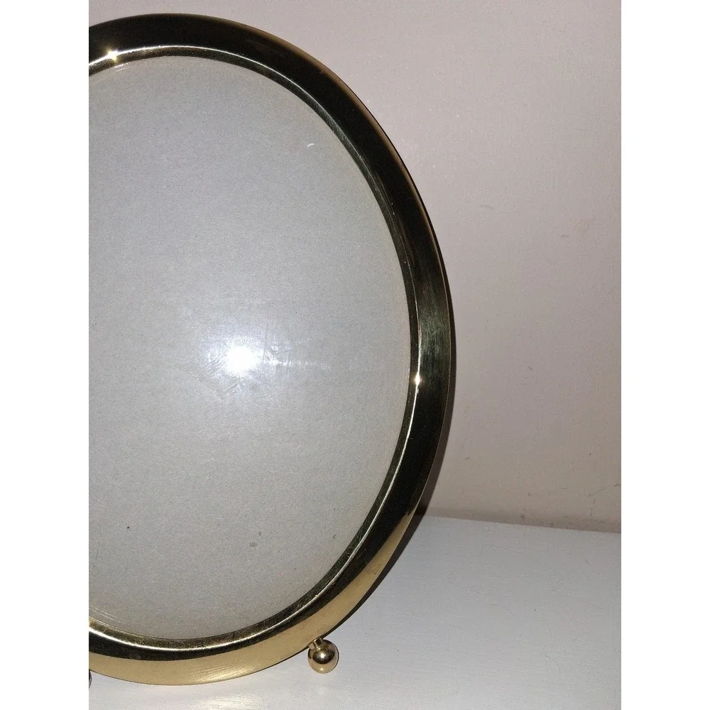 Vintage Oval Brass Tone 8x10 Picture Frame Made in Korea Tabletop Wall Frame